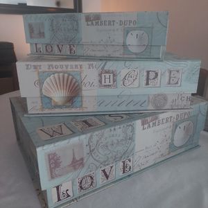 Set of 3 decorative storage boxes